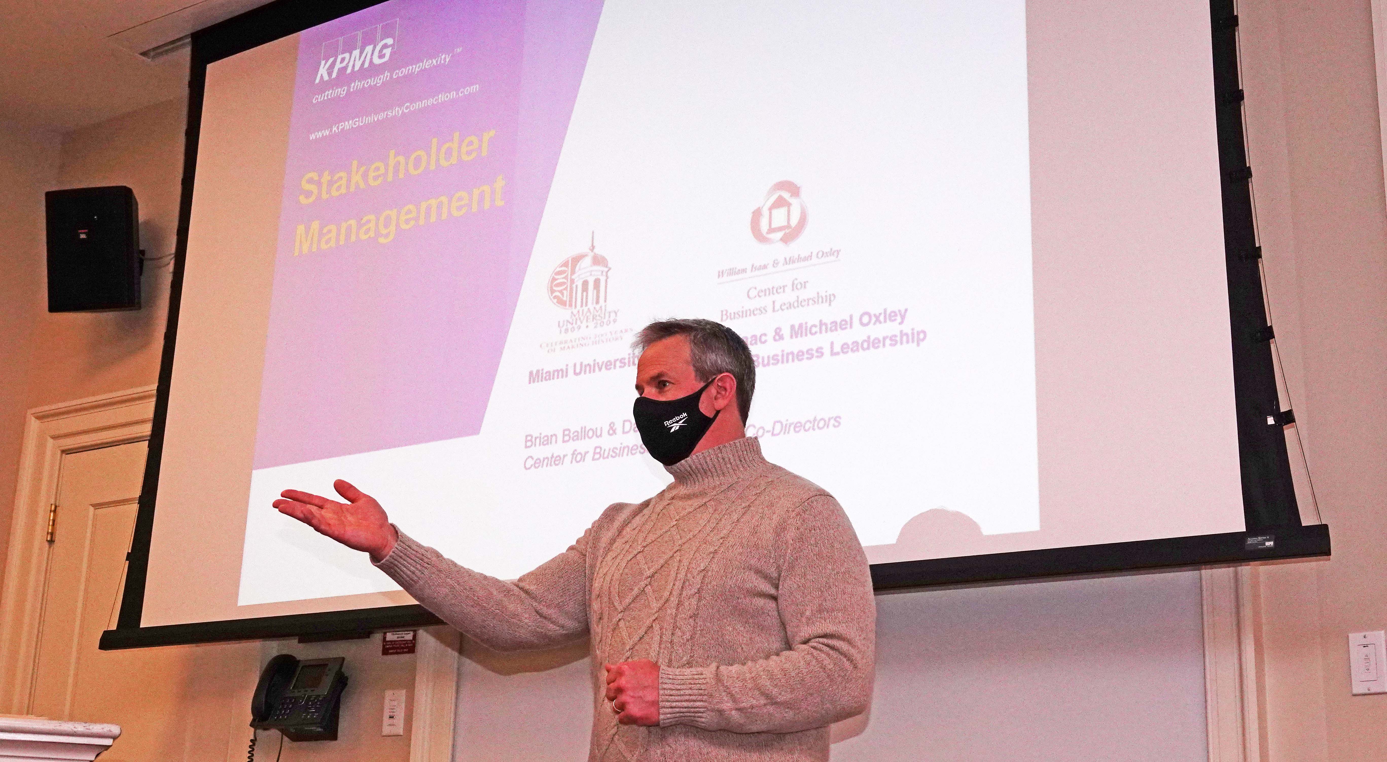 KPMG giving a lecture to students