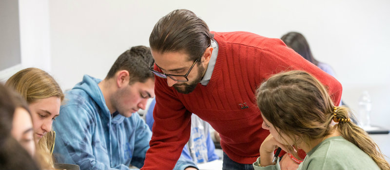 J-1 scholar teaching in a classroom