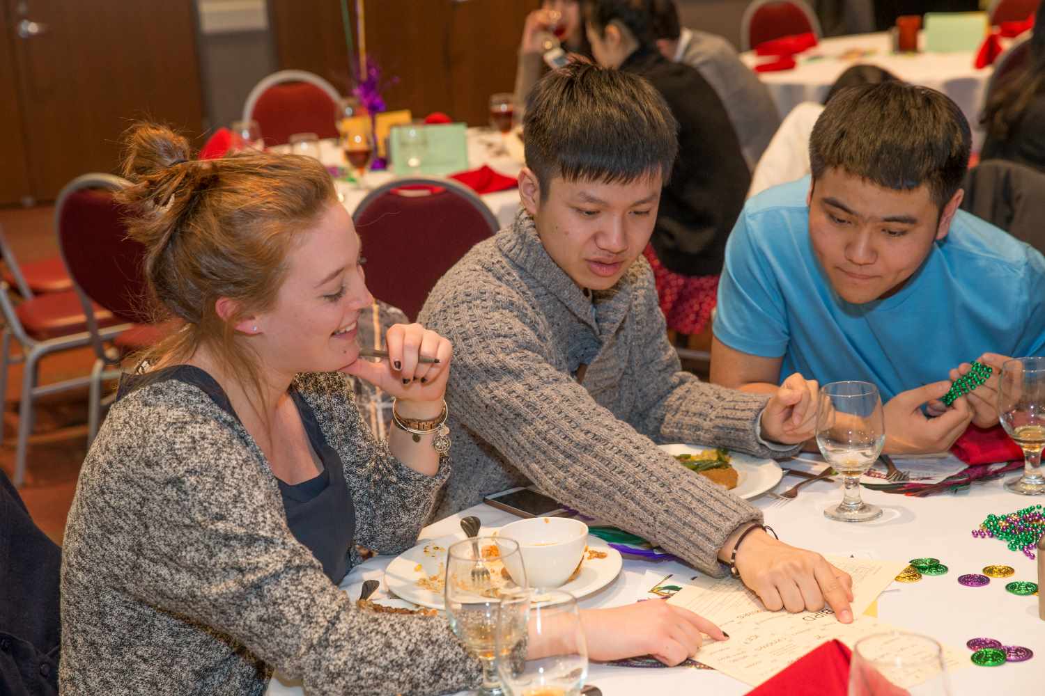 students sitting at table
