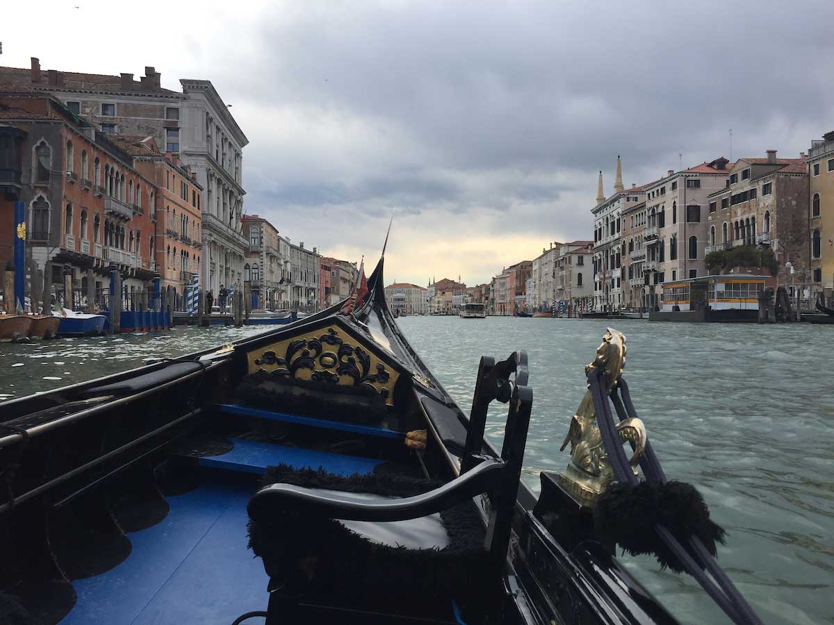 view from a canal boat in the Grand Canal