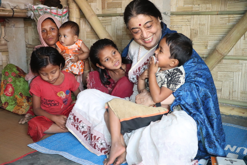 Dr. Fauzia Ahmed having fun with children