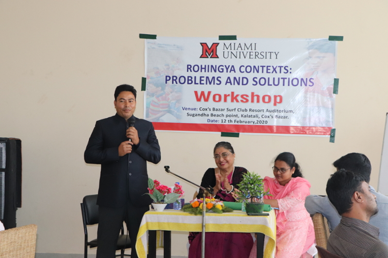 Dr. Fauzia Ahmed and her research team sharing their research findings.