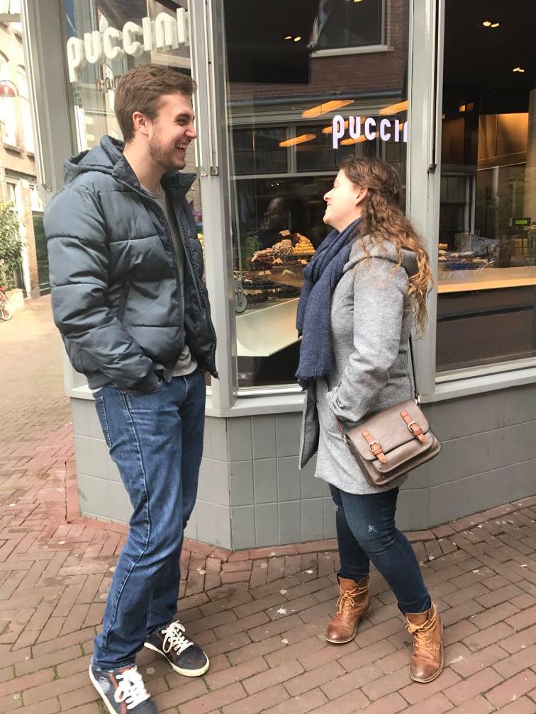 Jon Meyer chats with a fellow ETA in Hannover