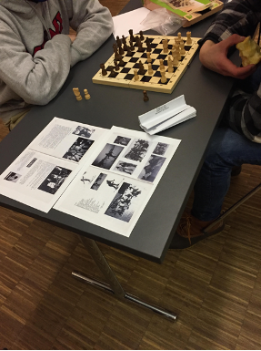 Students playing chess