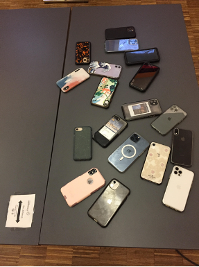 A collection of confiscated phones