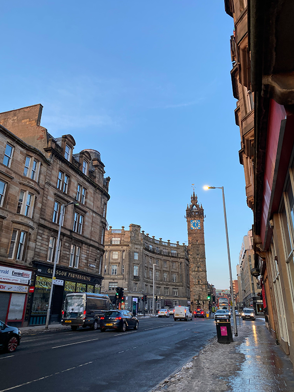 a view of a street in Glasgow