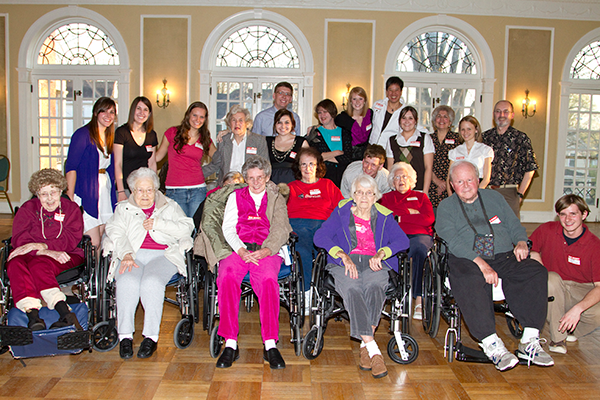 Group of workshop participants and students