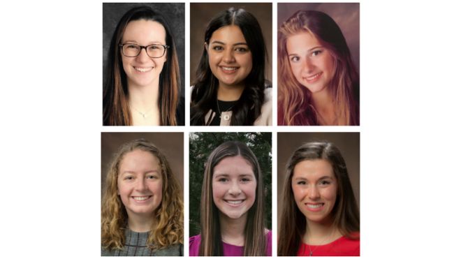 Collage of headshots of Cecilia Burtis, Inaara Ladha, Nicole Anselmo, Hanna Vera, Hannah Andersen, Hailey Kingsbury