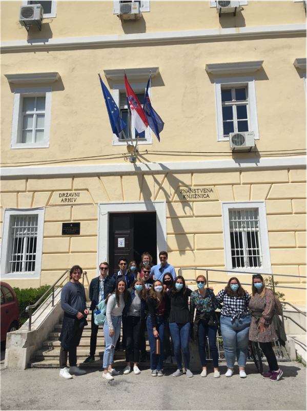 HST 250 students at the State Archives in Zadar