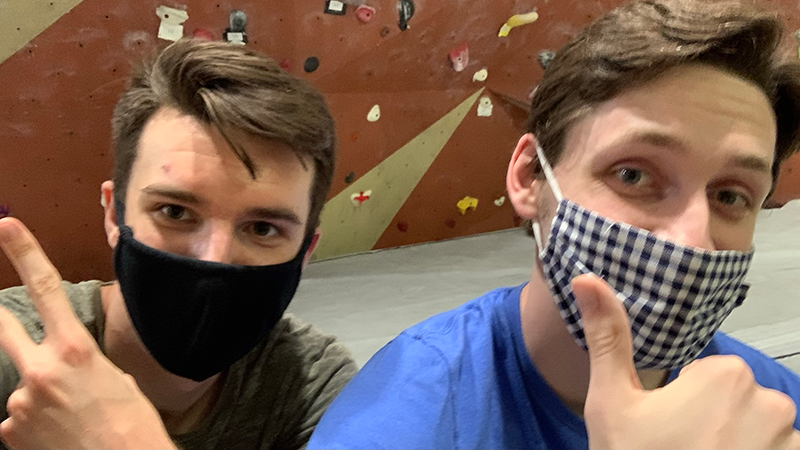 Patrick and a masked friend