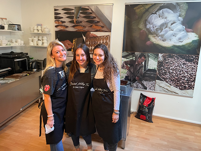 Angel Schlotterback and friends at a cooking event