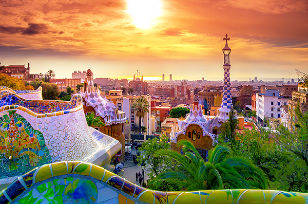 View of the city of Barcelona from Park Guell