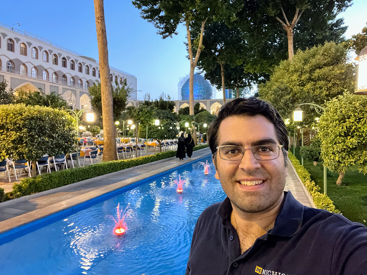 Dr. Esteky at the Abbasi Hotel in Esfahan, Iran