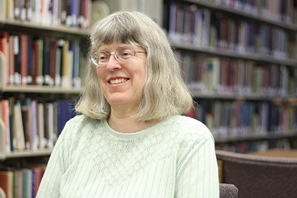 Betsy Salt in Otterbein library