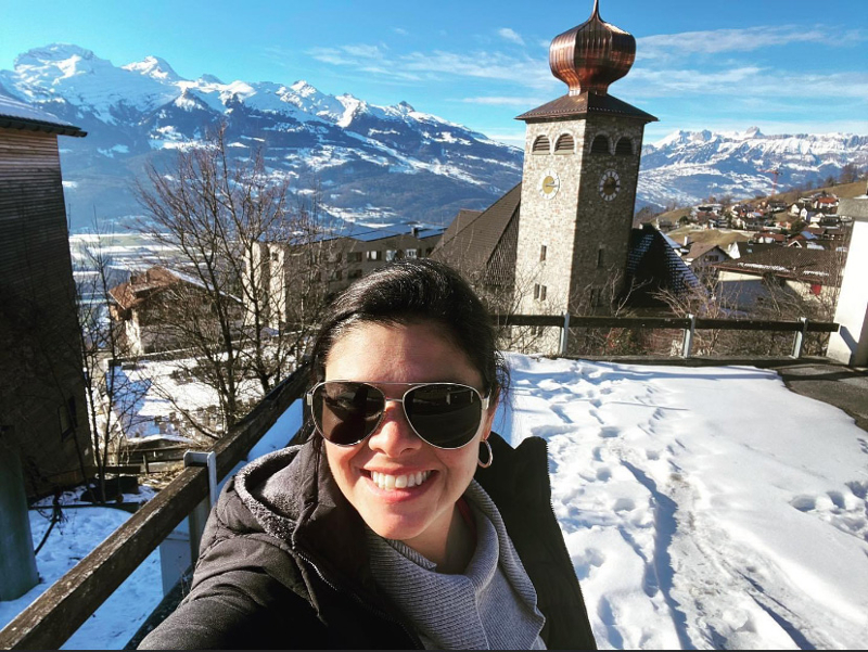 Miller poses in Liechtenstein