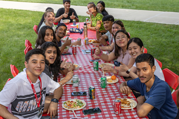 International students at their orientation picnic
