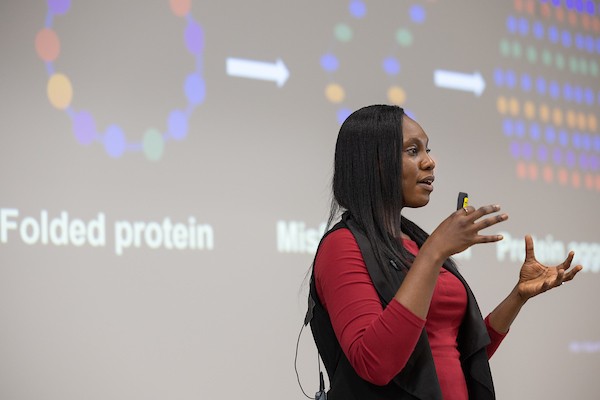 Graduate School student presenting to group