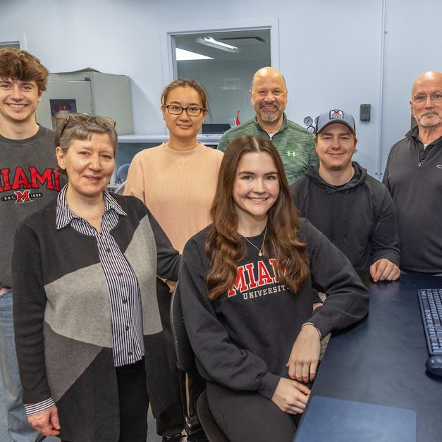 Front row: Amy Yousefi, Brooklyn Sims. Back row: Ryan Duffey, Jing Zhang, Jens Mueller, Brendan Williamson, and Paul James. Together, they're working to develop a free tool that could expand treatment options for bone grafts.