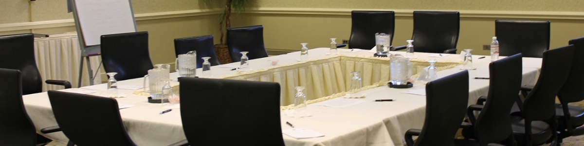 Meeting setup at the Marcum Hotel and Conference Center.