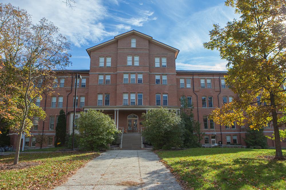 Exterior of the red brick Peabody Hall, located on Western campus