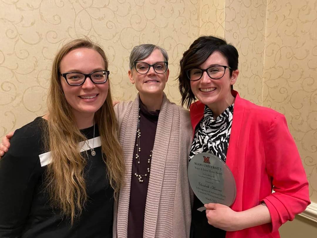 Elizabeth Hoover, on right, with Elizabeth Wardle (center) and Mandy Olejnik (left) from the HCWE.