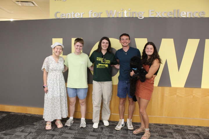 Five of the HCBW consultants--Annah, Charlie, Reagan, Cole, and Ally, as well as a service dog in training, George, who might be at your consultation!