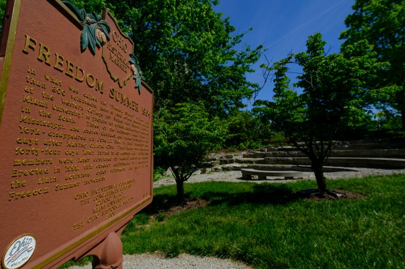 Photo of the Freedom Summer Memorial on Western Campus