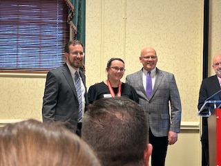 Elizabeth with David and President Crawford