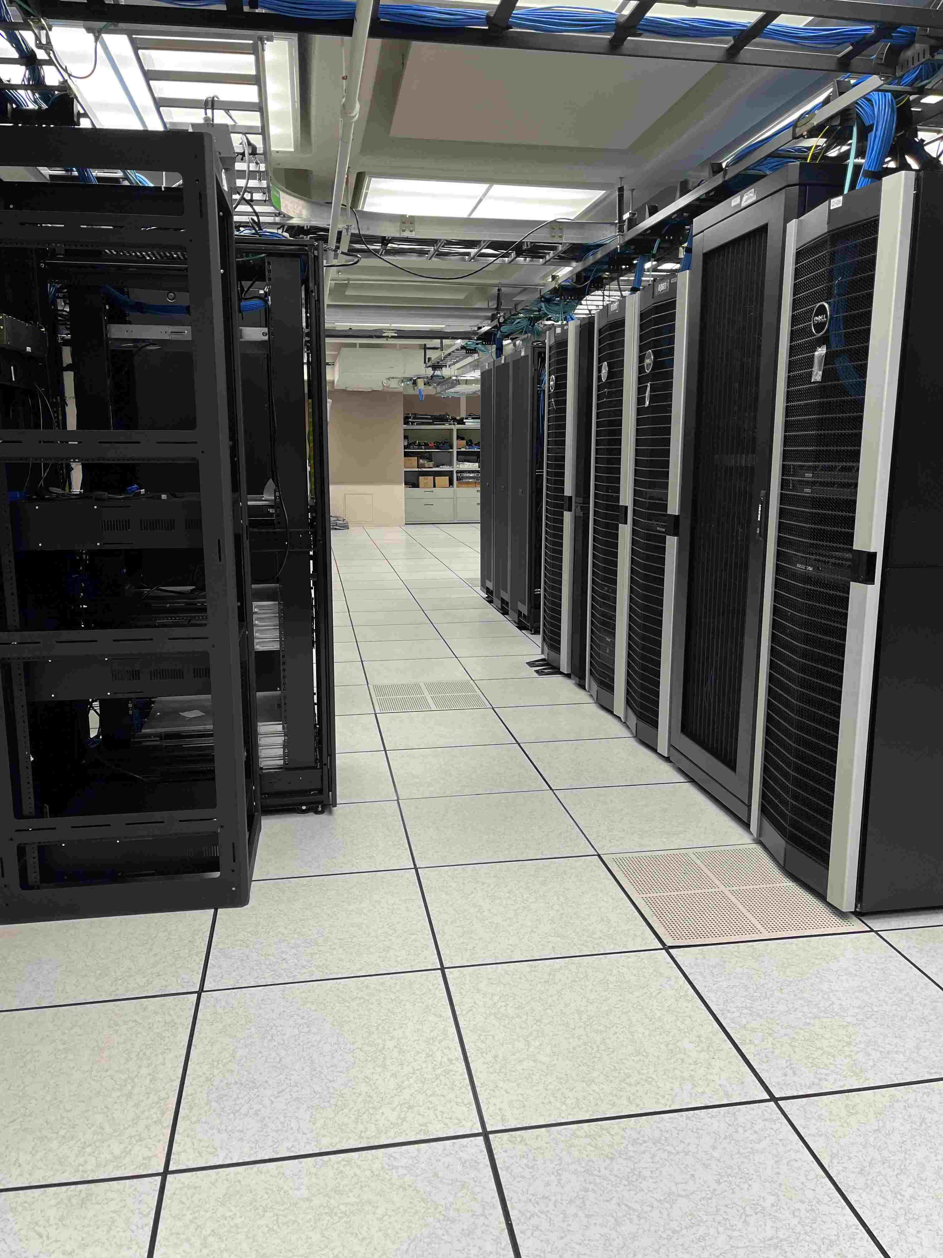 Server racks in the data center