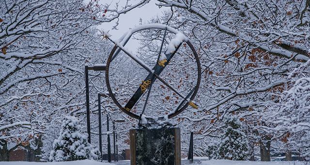 The Miami Compass in a snowy landscape