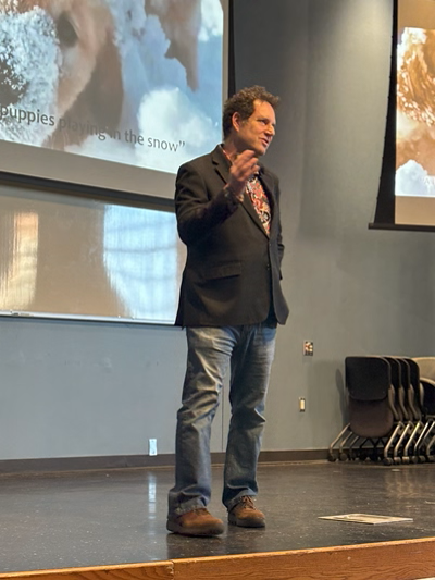 Hod Lipson on stage at the keynote