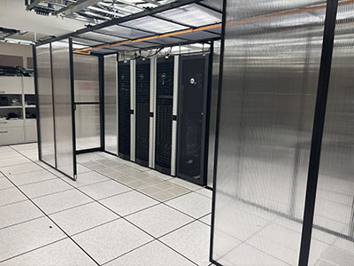 The Bird Cage cooling containment space in the data center