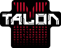 A sticker design that says TALON