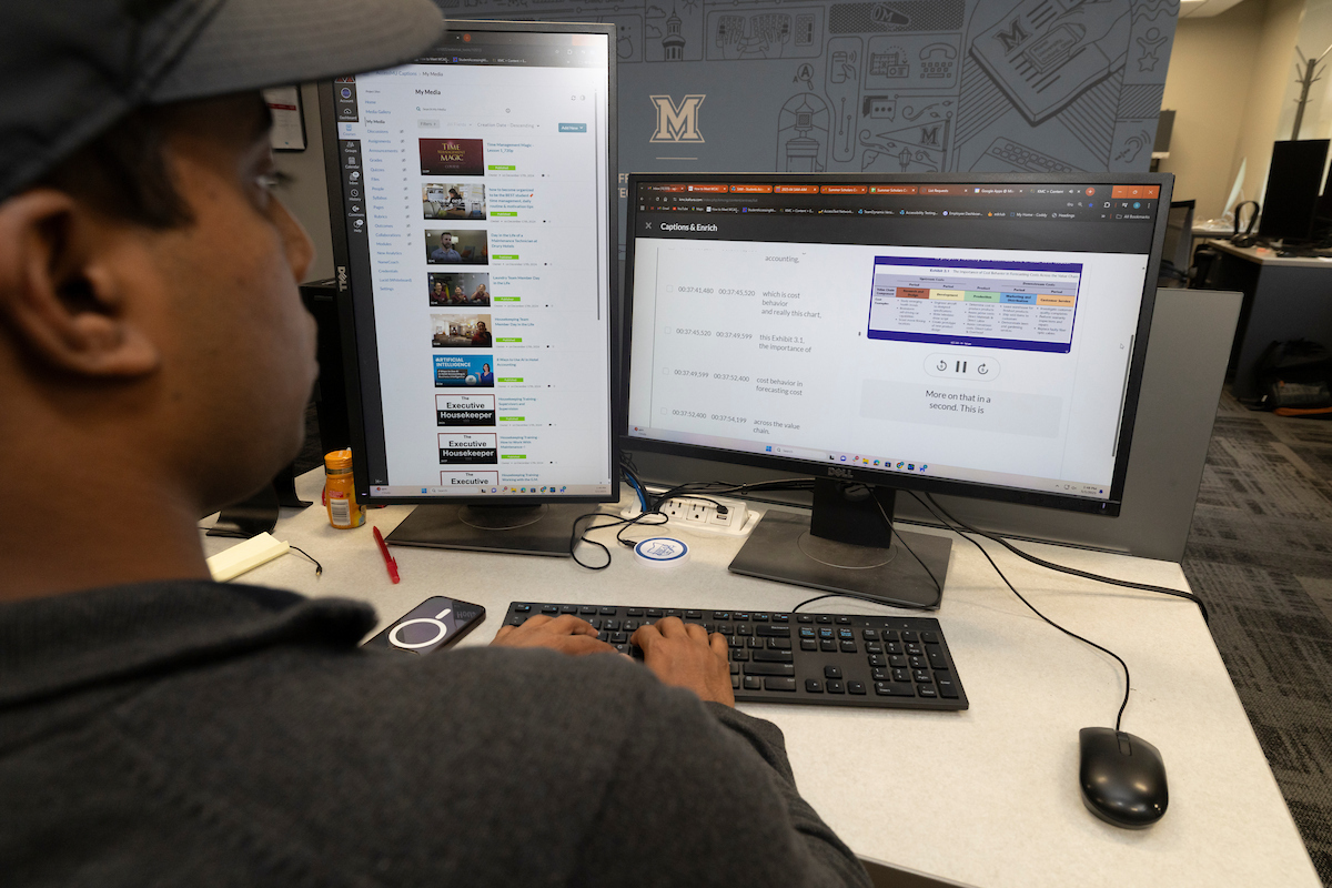 A person working on a computer