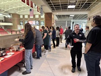 Folks from different departments celebrated the chili challenge together