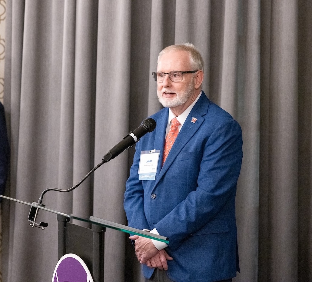 John Virden speaking to a group at the 2026 Ohio CISO ORBIE awards in Columbus Ohio