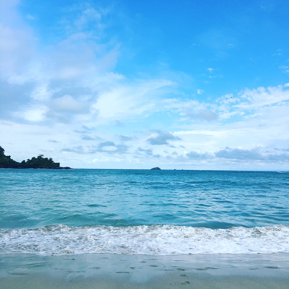 Blue ocean under blue sky, with no land in sight