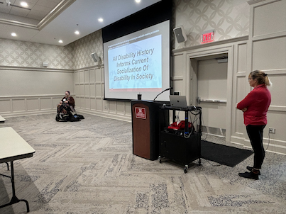 Annastashia Blesi and Laura Fathauer present on web accessibility