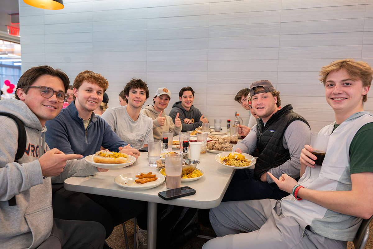 group of students eating lunch