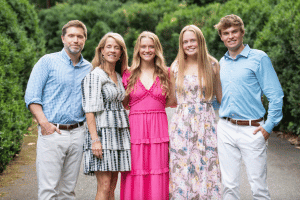 The Brinley Family; two parents and three teenage or adult children