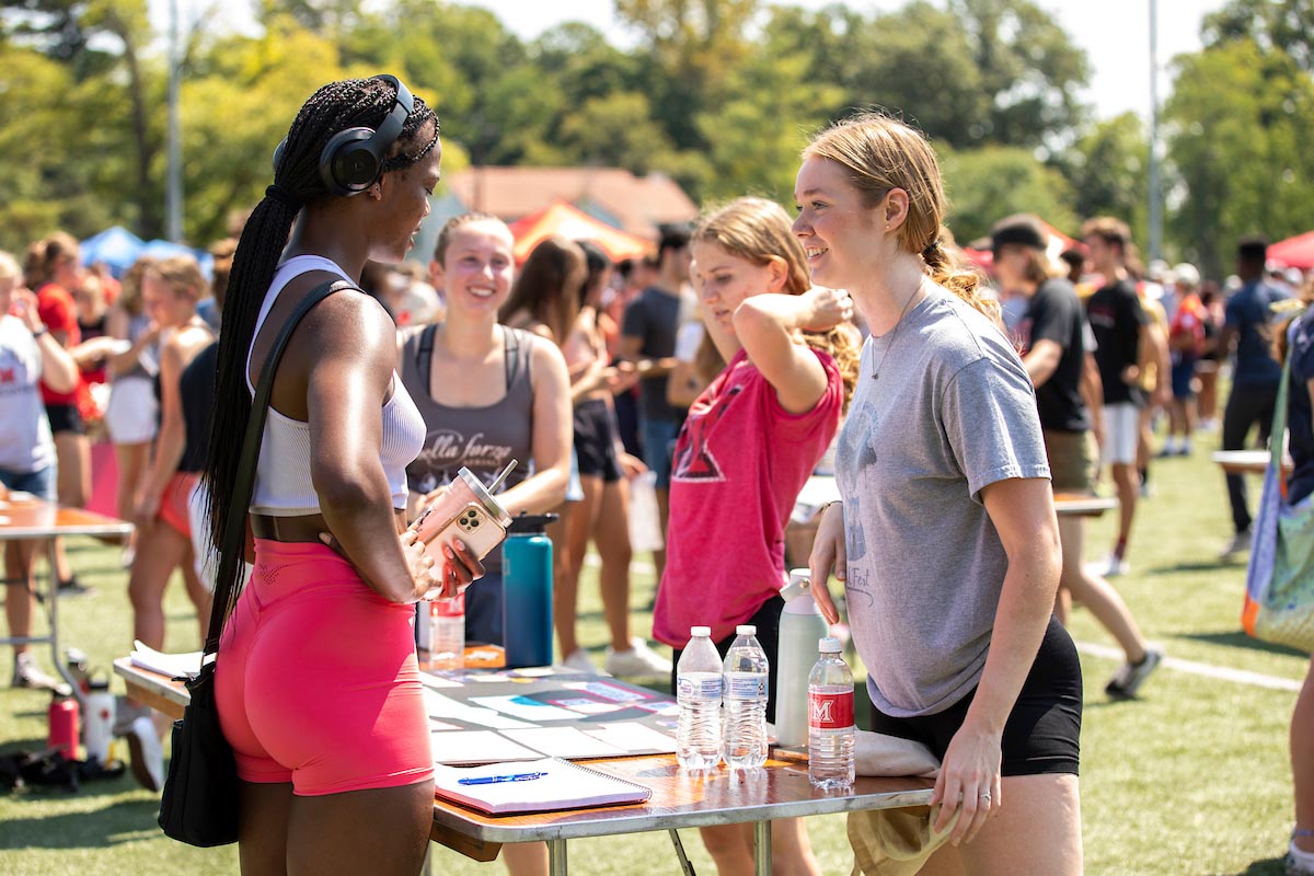 Browse student clubs at Miami's Mega Fair