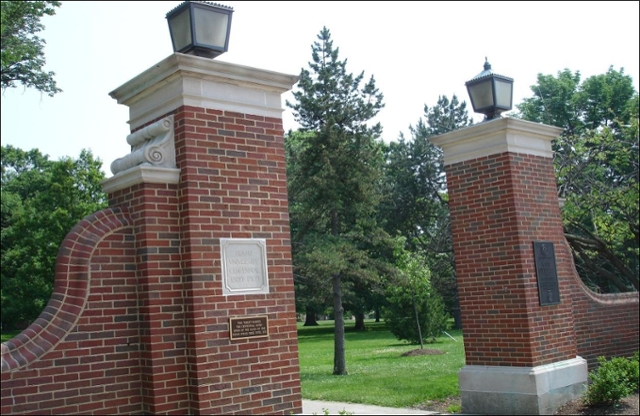 Phi Delt Gates entrance to campus.