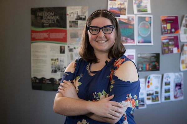 Kylee Halter in the Communication Design studio