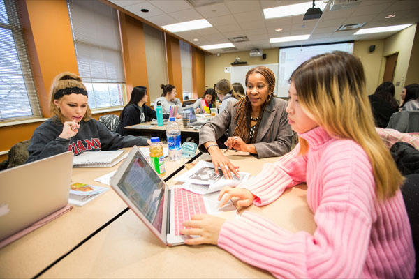 professor paula saine instructs students