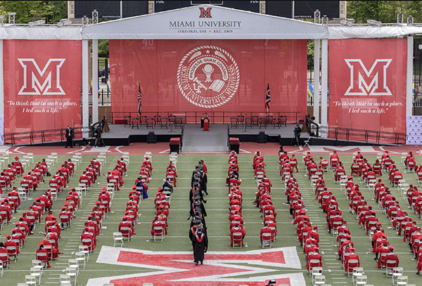 Commencement stage at yager stadium