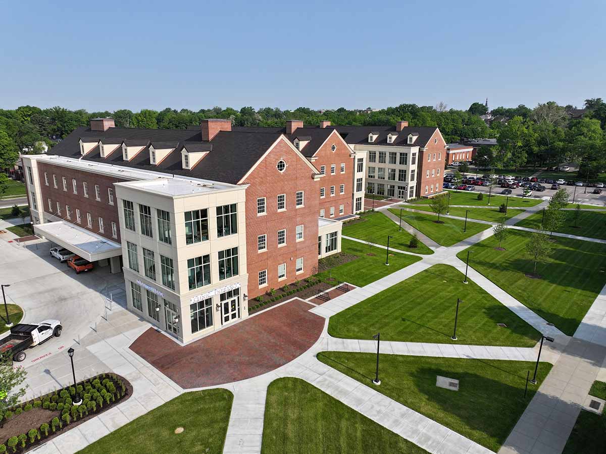 drone view of the chew building looking from the southeast corner