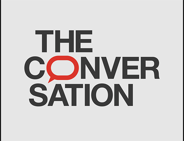 The Conversation logo in black letters on white 
