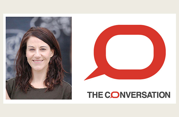 Michele Navakas and the COnversation logo