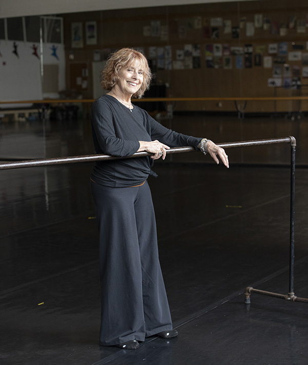 Lana Kay Rosenberg poses at the barre in the Dance Studio