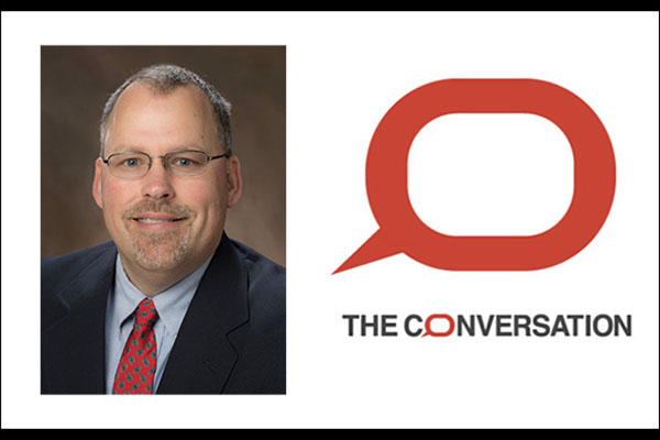 Michael Crowder and The Conversation logo